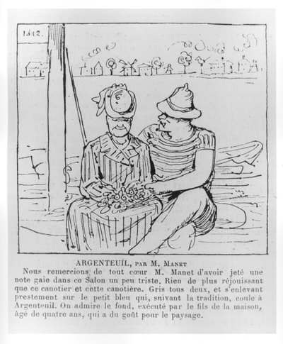 Argenteuil للمسيح مانيه ، كاريكاتير من "La Revue Comique du Salon de 1875" بواسطة تشارلز ألبرت د أرنو برتال